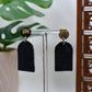 Black Mystic Eye Arch Drop Stud Earrings