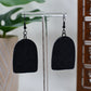 Black RIP Tombstone with Moss Dangle Earrings