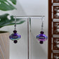 Purple Iridescent Acrylic Football Dangle Earrings