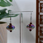 Brown Iridescent Acrylic Football Dangle Earrings