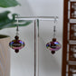 Brown Iridescent Acrylic Football Dangle Earrings