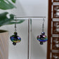 Black Iridescent Acrylic Football Dangle Earrings