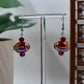 Red Iridescent Acrylic Football Dangle Earrings