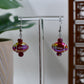 Red Iridescent Acrylic Football Dangle Earrings