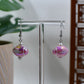 Light Pink Iridescent Acrylic Football Dangle Earrings