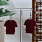 Red Sports Football Jersey Dangle Earrings