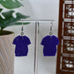 Purple Sports Football Jersey Dangle Earrings