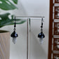 Black and White Glass Mushroom Dangle Earrings