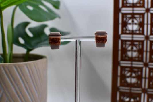 Pumpkin Spice Latte PSL To Go Stud Earrings