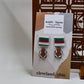 Christmas Square Striped and Gingerbread Man Stud Earring Two Pack