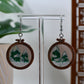 Snowy Pine Forest Scene Dangle Earrings