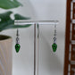 Green Glitter Christmas Light Bulb Dangle Earrings