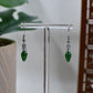 Green Glitter Christmas Light Bulb Dangle Earrings