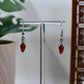Red Glitter Christmas Light Bulb Dangle Earrings