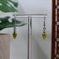 Yellow Glitter Christmas Light Bulb Dangle Earrings