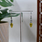 Yellow Glitter Christmas Light Bulb Dangle Earrings