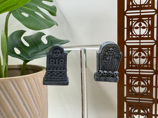 Mismatched Arched Tombstone Stud Earrings